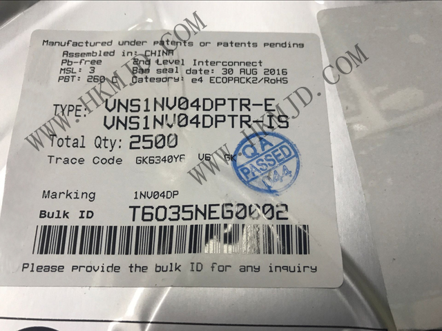 ST VNS1NV04DPTR PMIC - 配電開關(guān)、負(fù)載驅(qū)動(dòng)器 VNS1NV04